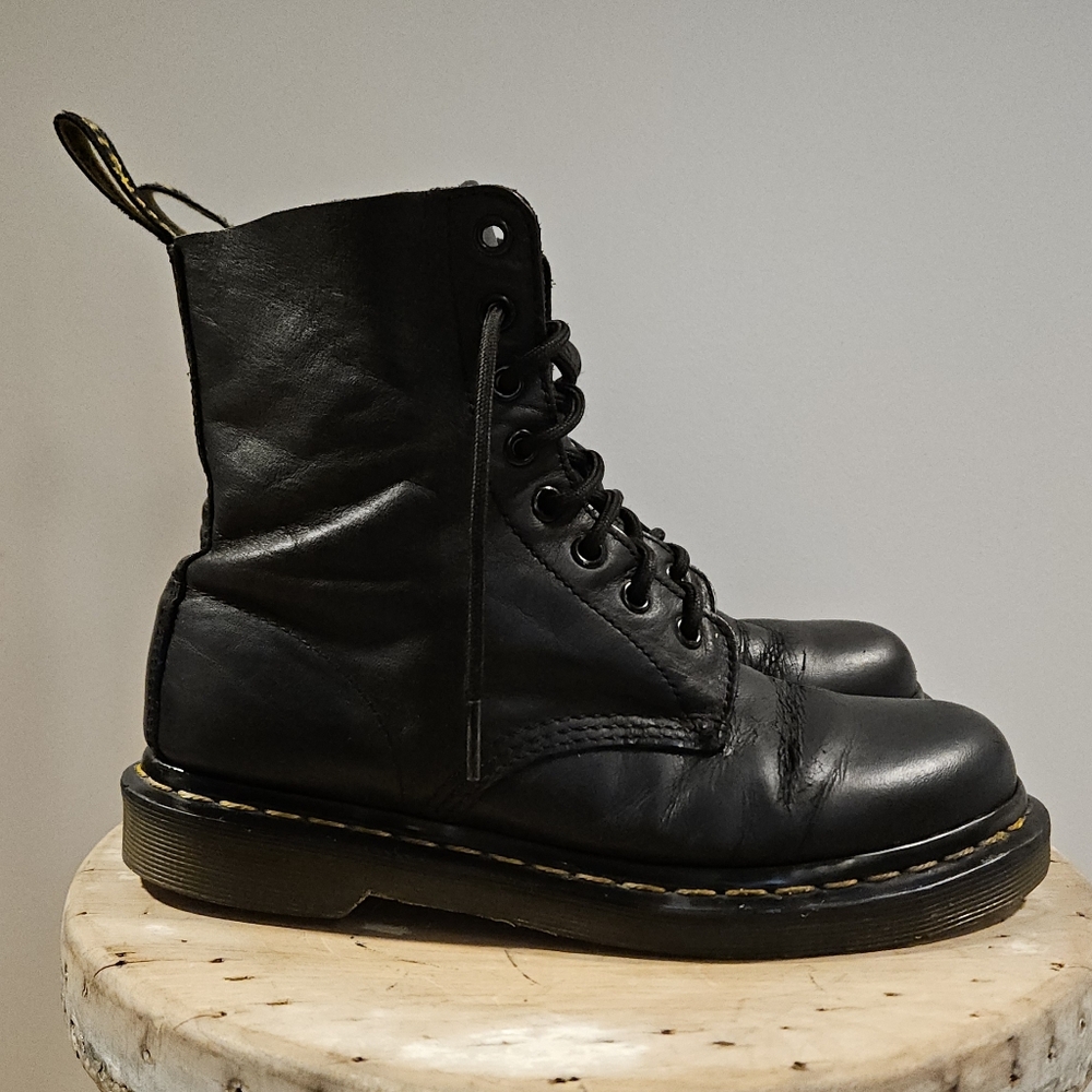Dr. Martens Punk Grunge Black Nappa Leather Pascal Boots Preloved 7